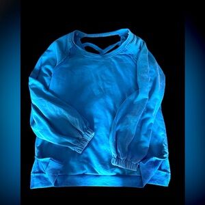 POL sweatshirt with exposed seams and crisscross back OVERSIZED PTP 22” 28.5”L